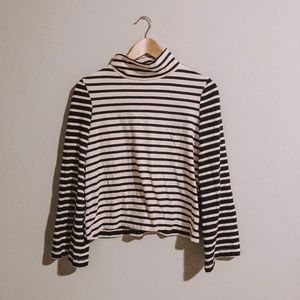 Madewell Duo Stripe Bell Sleeved Turtleneck